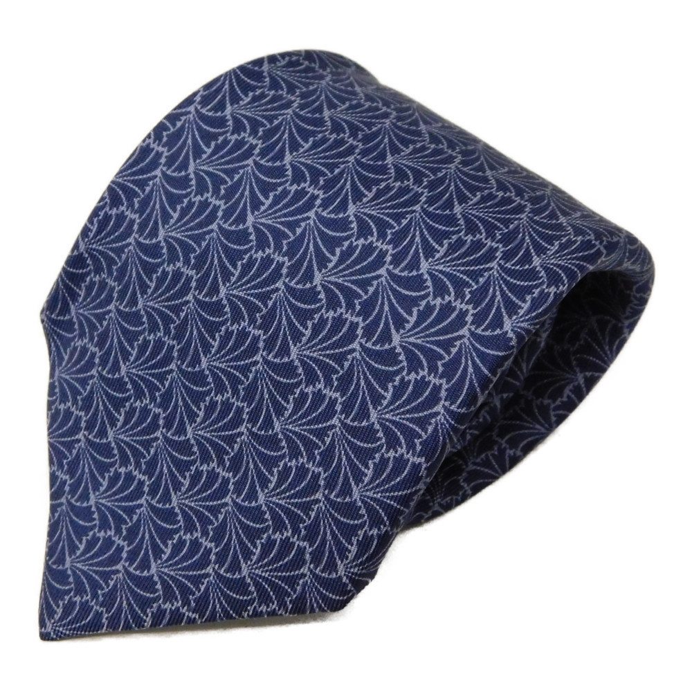Hermes Necktie Silk Blue Necktie